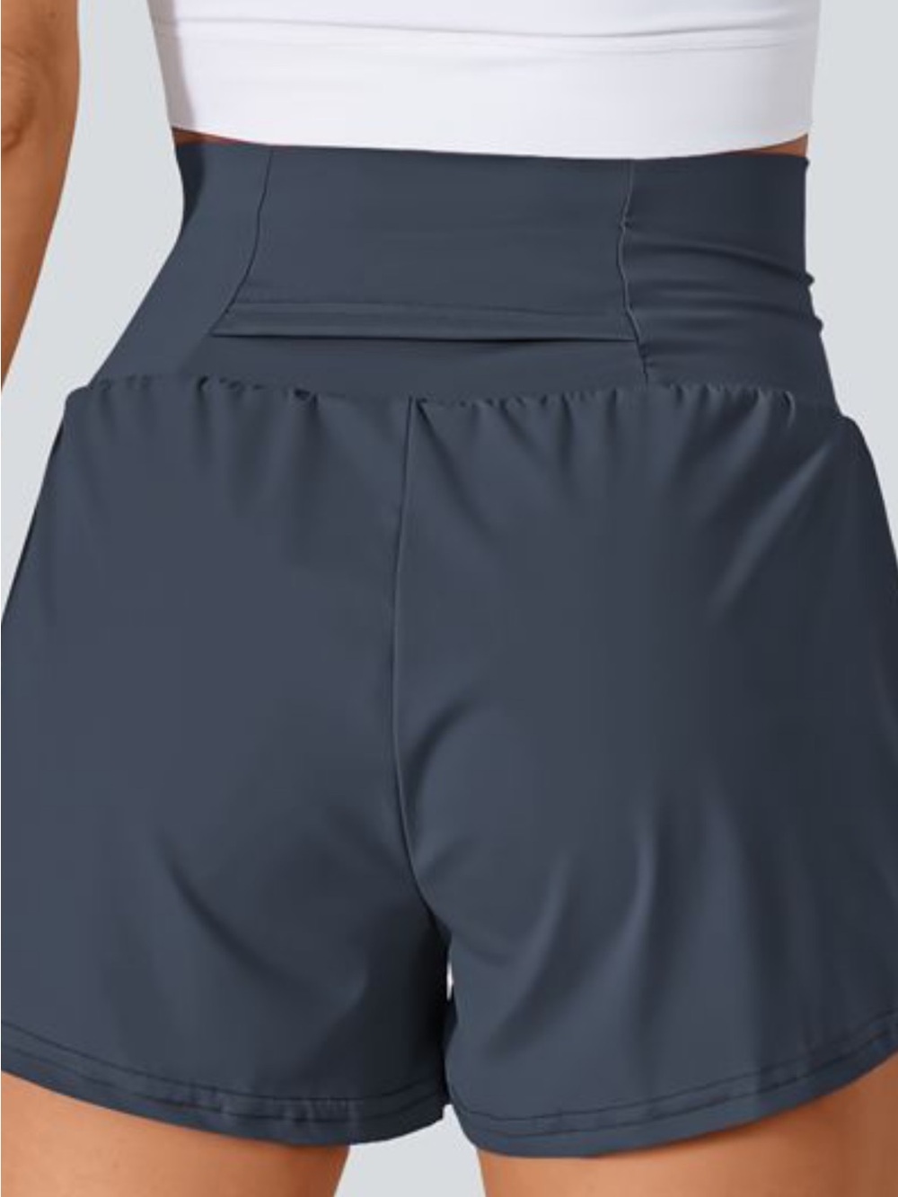 HALARA High-Waist Athletic Shorts — Charcoal Blue - Picture 4 of 11